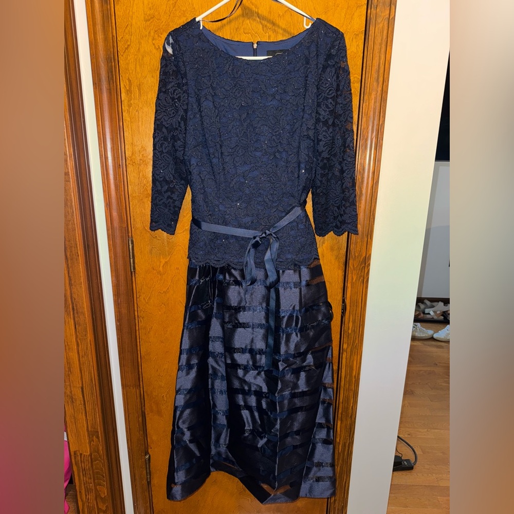 Alex Evenings Midnight Blue Lace Dress